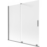 Mexen Velar Badewannenwand 2-flügelig verschiebbar 160 x 150 cm, matt, Gun Metal - 896-160-000-31-95