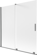 Mexen Velar Badewannenwand 2-flügelig verschiebbar 160 x 150 cm, matt, Gun Metal - 896-160-000-31-95