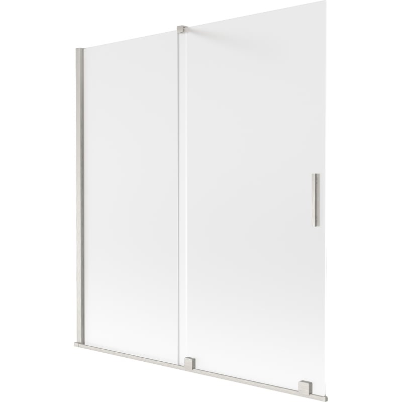 Mexen Velar Badewannenabtrennung 2-flügelig, 150 x 150 cm, matt, gebürsteter Nickel - 896-150-000-31-97