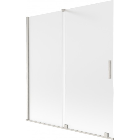 Mexen Velar Badewannenabtrennung 2-flügelig, 150 x 150 cm, matt, gebürsteter Nickel - 896-150-000-31-97