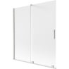 Mexen Velar Badewannenabtrennung 2-flügelig, 150 x 150 cm, matt, gebürsteter Nickel - 896-150-000-31-97