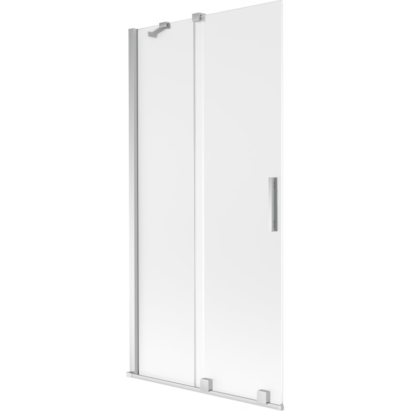 Mexen Velar Badewannen-Falttür, 2-flügelig, verschiebbar, 95 x 150 cm, mattiert, Chrom - 896-095-000-31-01