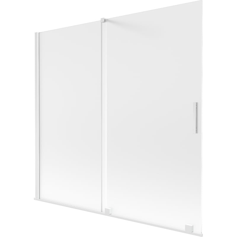 Mexen Velar Badewannenfaltwand, 2-flügelig, verschiebbar, 170 x 150 cm, mattiert, weiß - 896-170-000-31-20