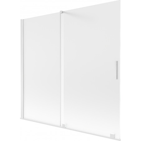 Mexen Velar Badewannenfaltwand, 2-flügelig, verschiebbar, 170 x 150 cm, mattiert, weiß - 896-170-000-31-20