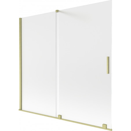 Mexen Velar Badewannenwand 2-flügelig verschiebbar 170 x 150 cm, matt, gold gebürstet - 896-170-000-31-55