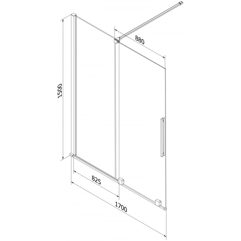 Mexen Velar Duschabtrennung 2-teilig verschiebbar 170 x 150 cm, matt, Roségold - 896-170-000-31-60