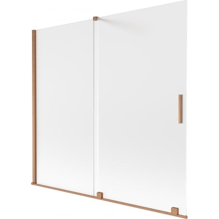 Mexen Velar Badewannenabtrennung 2-flügelig Schiebetür 170 x 150 cm, Frost, gebürstetes Kupfer - 896-170-000-31-65