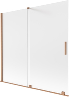 Mexen Velar Badewannenabtrennung 2-flügelig Schiebetür 170 x 150 cm, Frost, gebürstetes Kupfer - 896-170-000-31-65