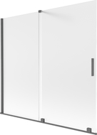 Mexen Velar 2-flügelige Duschabtrennung 170 x 150 cm, satiniert, gebürstetes Gun Grey - 896-170-000-31-66