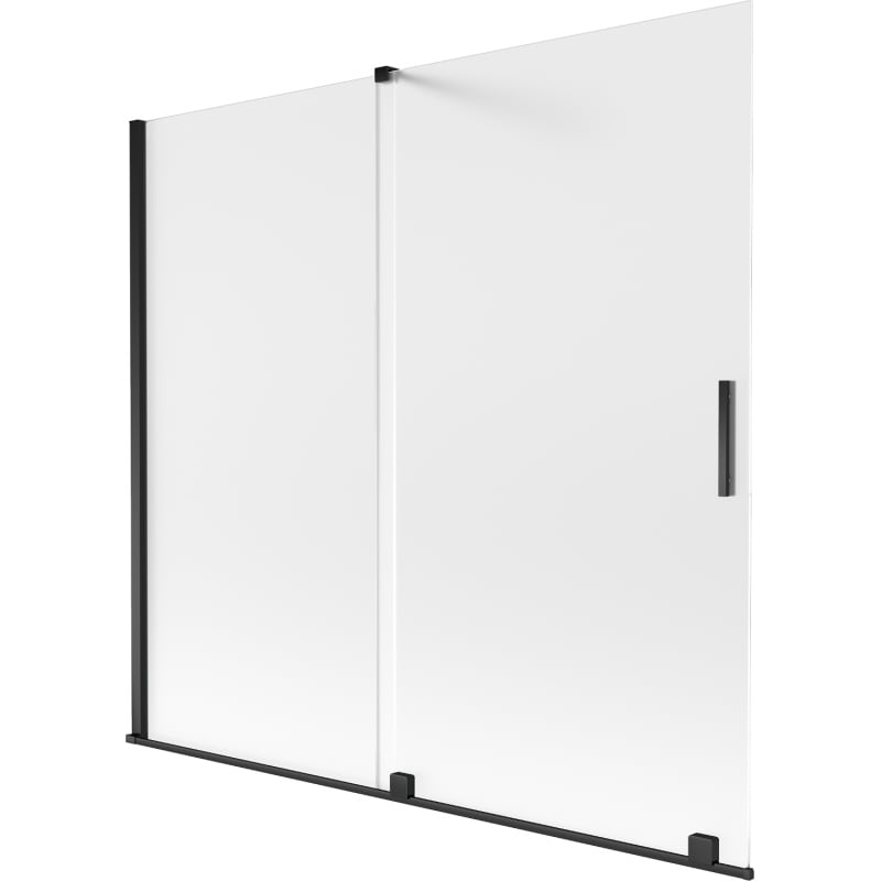 Mexen Velar Badewannenwand 2-flügelig verschiebbar 170 x 150 cm, matt, schwarz - 896-170-000-31-70