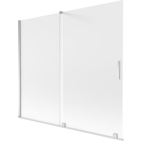 Mexen Velar Badewannenabtrennung 2-flügelig verschiebbar 180 x 150 cm, Milchglas, Chrom - 896-180-000-31-01
