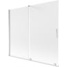 Mexen Velar Badewannenabtrennung 2-flügelig verschiebbar 180 x 150 cm, Milchglas, Chrom - 896-180-000-31-01