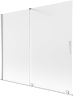 Mexen Velar Badewannenabtrennung 2-flügelig verschiebbar 180 x 150 cm, Milchglas, Chrom - 896-180-000-31-01