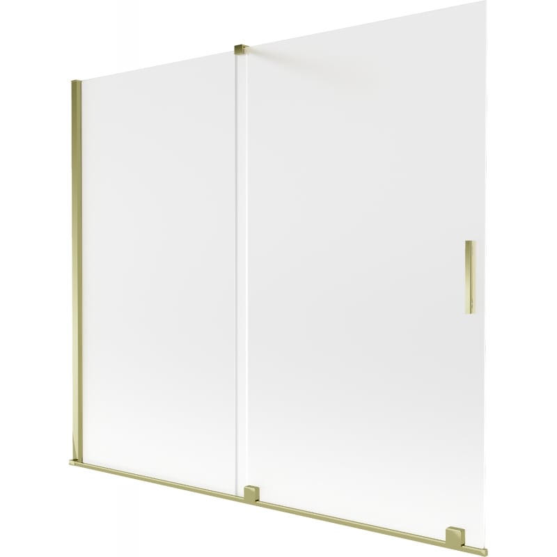 Mexen Velar Badewannenabtrennung, 2-flügelig, verschiebbar, 180 x 150 cm, mattiert, golden - 896-180-000-31-50