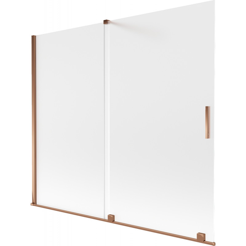 Mexen Velar Duschwand, 2-flügelig, verschiebbar, 180 x 150 cm, mattiert, Roségold - 896-180-000-31-60