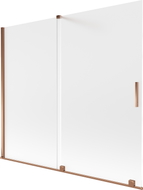 Mexen Velar Duschwand, 2-flügelig, verschiebbar, 180 x 150 cm, mattiert, Roségold - 896-180-000-31-60