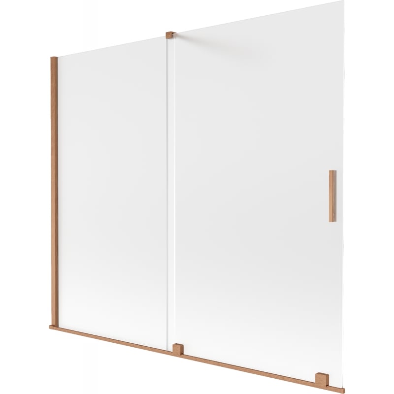 Mexen Velar Duschwand 2-flügelig verschiebbar 180 x 150 cm, matt, gebürstetes Kupfer - 896-180-000-31-65