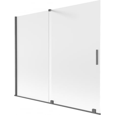 Mexen Velar Badewannenwand, 2-flügelig, verschiebbar, 180 x 150 cm, matt, gebürstetes Waffengrau - 896-180-000-31-66