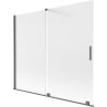 Mexen Velar Badewannenwand, 2-flügelig, verschiebbar, 180 x 150 cm, matt, gebürstetes Waffengrau - 896-180-000-31-66