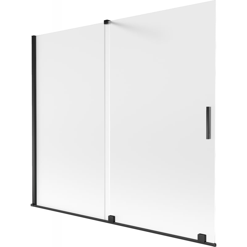 Mexen Velar Duschwand, 2-flügelig, 180 x 150 cm, satiniert, schwarz - 896-180-000-31-70