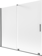 Mexen Velar Duschwand 2-flügelig, verschiebbar 180 x 150 cm, Milchglas, Gun Metal - 896-180-000-31-95