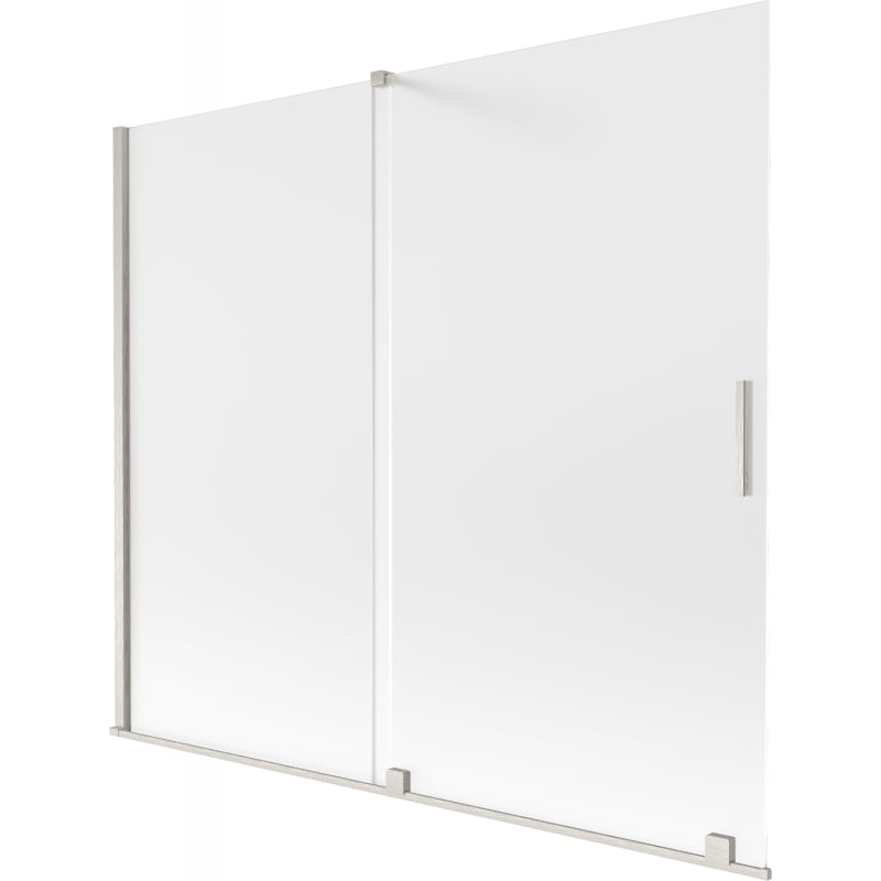 Mexen Velar Duschabtrennung, 2-flügelig, verschiebbar, 180 x 150 cm, mattiert, gebürstetes Nickel - 896-180-000-31-97