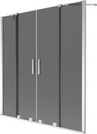 Mexen Velar Duo Badewannenabtrennung 2-flügelig verschiebbar 150 x 150 cm, Graphit, Chrom - 896-150-000-42-01