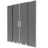 Mexen Velar Duo Badewannenwand 2-flügelig, verschiebbar 150 x 150 cm, Graphit, Weiß - 896-150-000-42-20