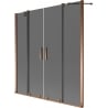 Mexen Velar Duo Badewannenfaltwand 2-flügelig verschiebbar 150 x 150 cm, Grafit, Roségold - 896-150-000-42-60