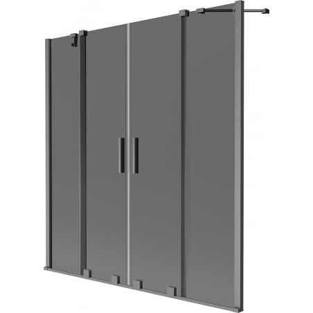 Mexen Velar Duo Duschwand 2-flügelig verschiebbar 150 x 150 cm, Grafit, Gun Gray gebürstet - 896-150-000-42-66
