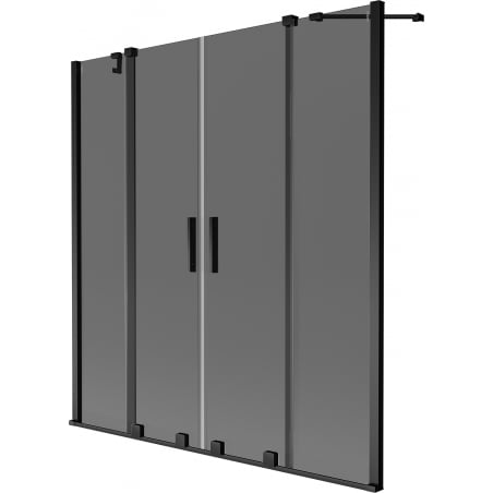 Mexen Velar Duo Badewannenabtrennung 2-flügelig verschiebbar 150 x 150 cm, Graphit, Schwarz - 896-150-000-42-70