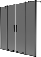 Mexen Velar Duo Badewannenabtrennung 2-flügelig verschiebbar 150 x 150 cm, Graphit, Schwarz - 896-150-000-42-70