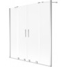 Mexen Velar Duo Badewannenfaltwand, 2-teilig, verschiebbar, 150 x 150 cm, matt, Chrom - 896-150-000-32-01