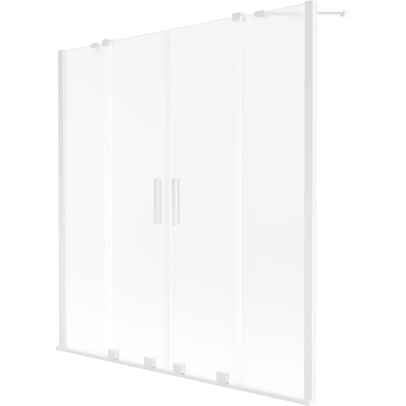 Mexen Velar Duo Badewannenwand 2-flügelig verschiebbar 150 x 150 cm, matt, weiß - 896-150-000-32-20