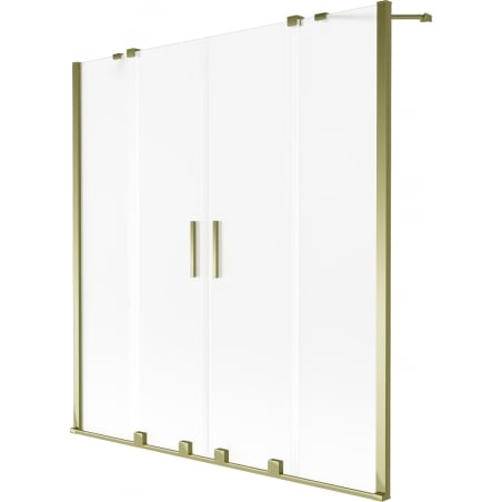 Mexen Velar Duo Badewannenwand 2-flügelig verschiebbar 150 x 150 cm, matt, gold - 896-150-000-32-50