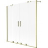 Mexen Velar Duo Badewannenabtrennung 2-teilig verschiebbar 150 x 150 cm, matt, gebürstetes Gold - 896-150-000-32-55