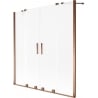 Mexen Velar Duo Badewannenfaltwand 2-flügelig, Schiebe 150 x 150 cm, matt, Roségold - 896-150-000-32-60