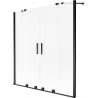 Mexen Velar Duo Badewannenfaltwand 2-flügelig verschiebbar 150 x 150 cm, matt, schwarz - 896-150-000-32-70