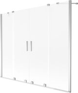 Mexen Velar Duo Badewannenfaltwand 2-teilig verschiebbar 180 x 150 cm, Frost, Chrom - 896-180-000-32-01