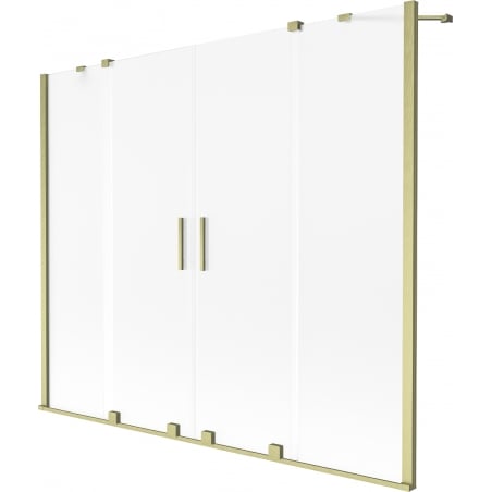 Mexen Velar Duo 2-flügelige, verschiebbare Badewannenwand 180 x 150 cm, matt, gebürstetes Gold - 896-180-000-32-55