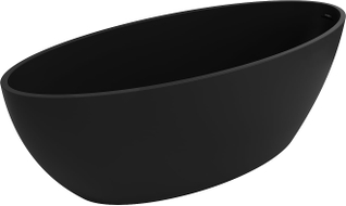 Mexen Prato freistehende Wanne aus Konglomerat 170 x 70 cm, schwarz matt - 57251707070