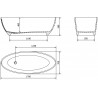 Mexen Prato freistehende Wanne aus Konglomerat 170 x 70 cm, schwarz matt - 57251707070