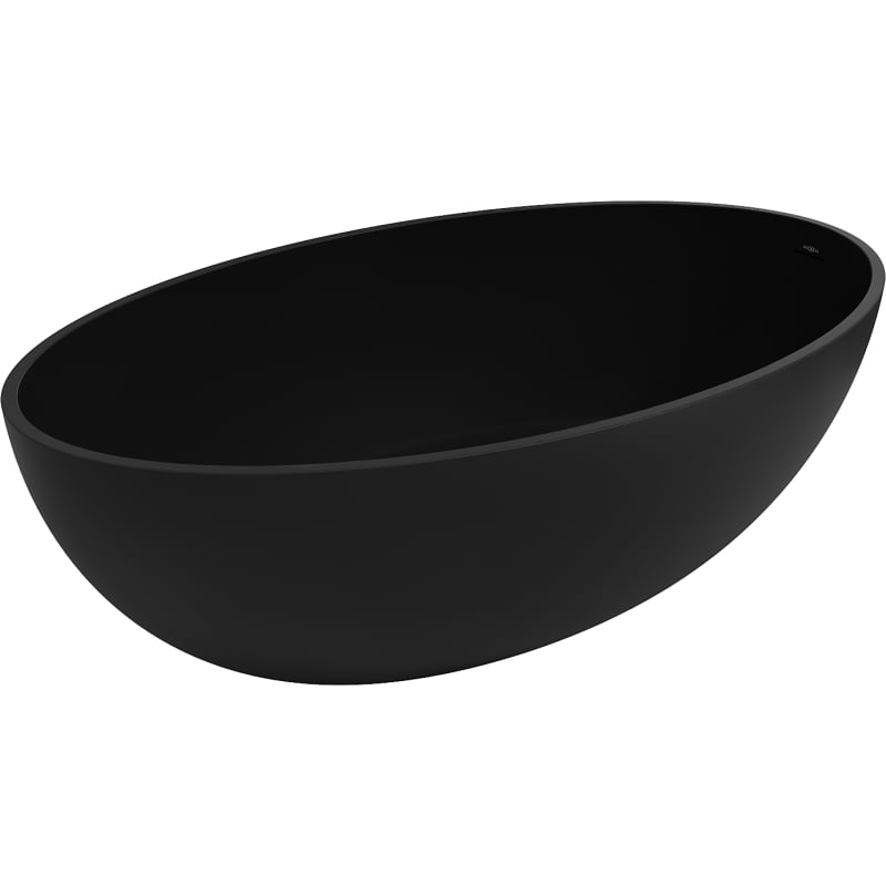 Mexen Prato freistehende Badewanne aus Konglomerat 170 x 100 cm, schwarz matt - 57251701070