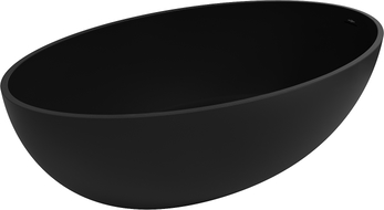 Mexen Prato freistehende Badewanne aus Konglomerat 170 x 100 cm, schwarz matt - 57251701070