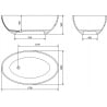 Mexen Prato freistehende Badewanne aus Konglomerat 170 x 100 cm, schwarz matt - 57251701070