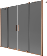 Mexen Velar Duo Badewannenwand 2-flügelig verschiebbar 180 x 150 cm, Graphit, gebürstetes Kupfer - 896-180-000-42-65