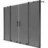 Mexen Velar Duo Badewannenfaltwand 2-flügelig, verschiebbar, 180 x 150 cm, Graphit, Schwarz - 896-180-000-42-70