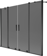 Mexen Velar Duo Badewannenfaltwand 2-flügelig, verschiebbar, 180 x 150 cm, Graphit, Schwarz - 896-180-000-42-70