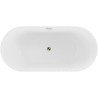 Mexen Paola freistehende geriffelte Badewanne 170 x 80 cm, weiß matt, Ablaufgarnitur gold - 52721708001-50