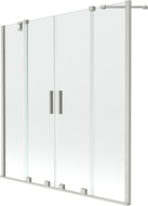 Mexen Velar Duo Badewannen-2-teiliges, verschiebbares Paneel 150 x 150 cm, transparent, gebürstetes Nickel - 896-150-000-02-97